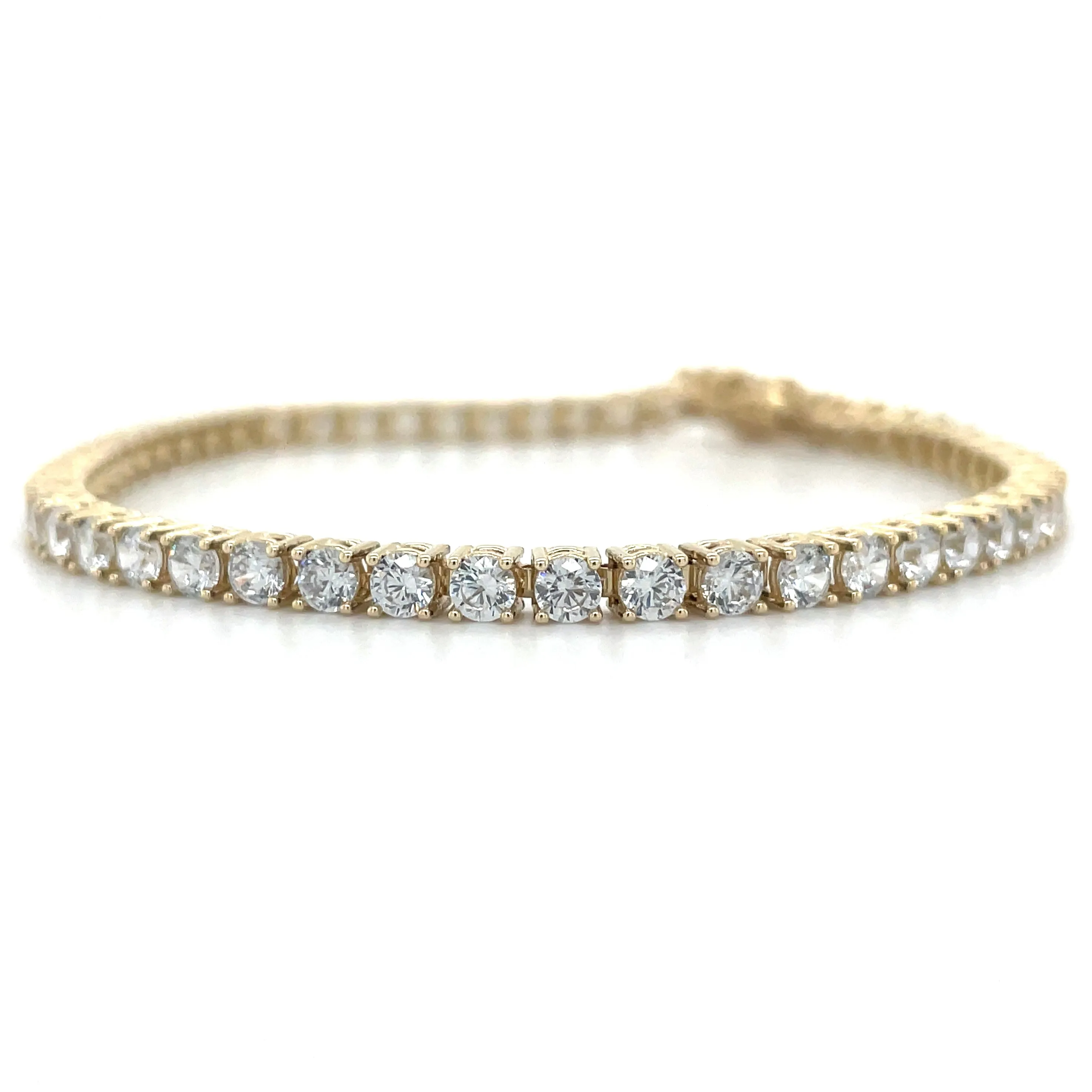 9ct Yellow Gold Cz Tennis Bracelet