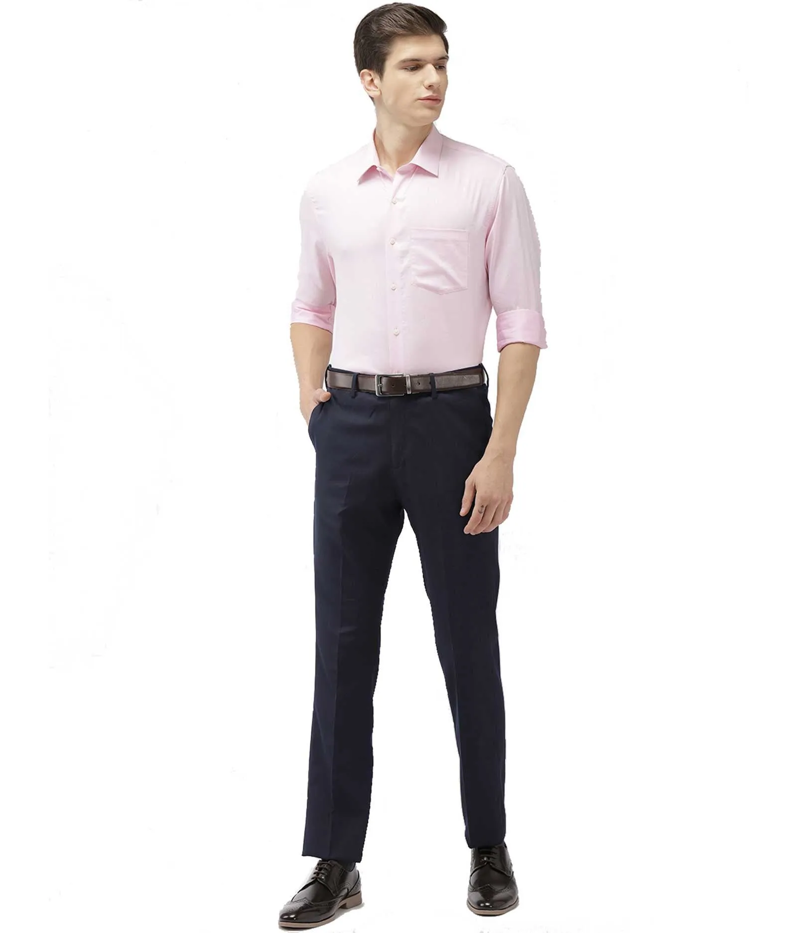 American-Elm Mens Navy Blue Cotton Formal pant for men | Slim fit Mens Formal Trouser