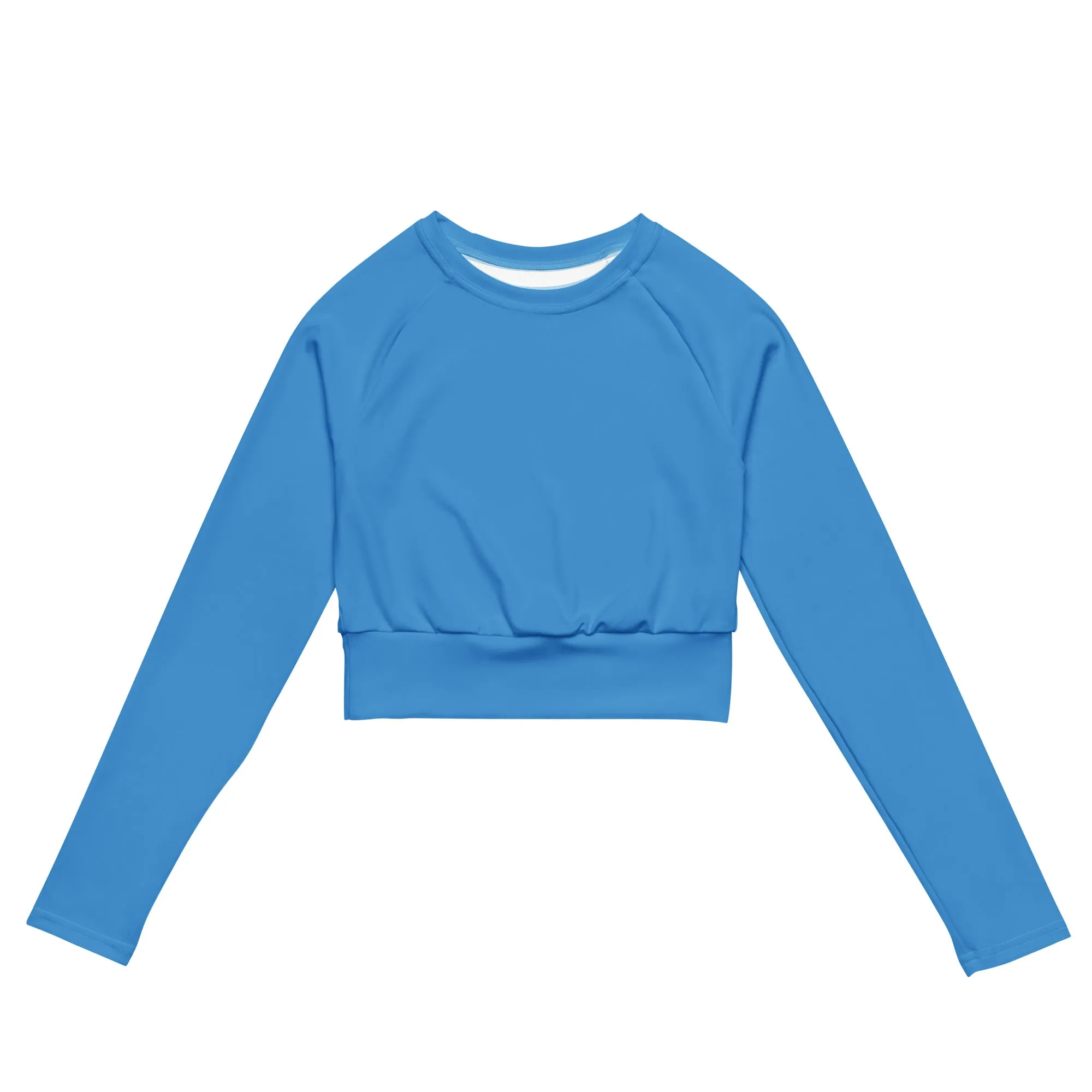 Azure Blue Recycled Long-sleeve Crop Top