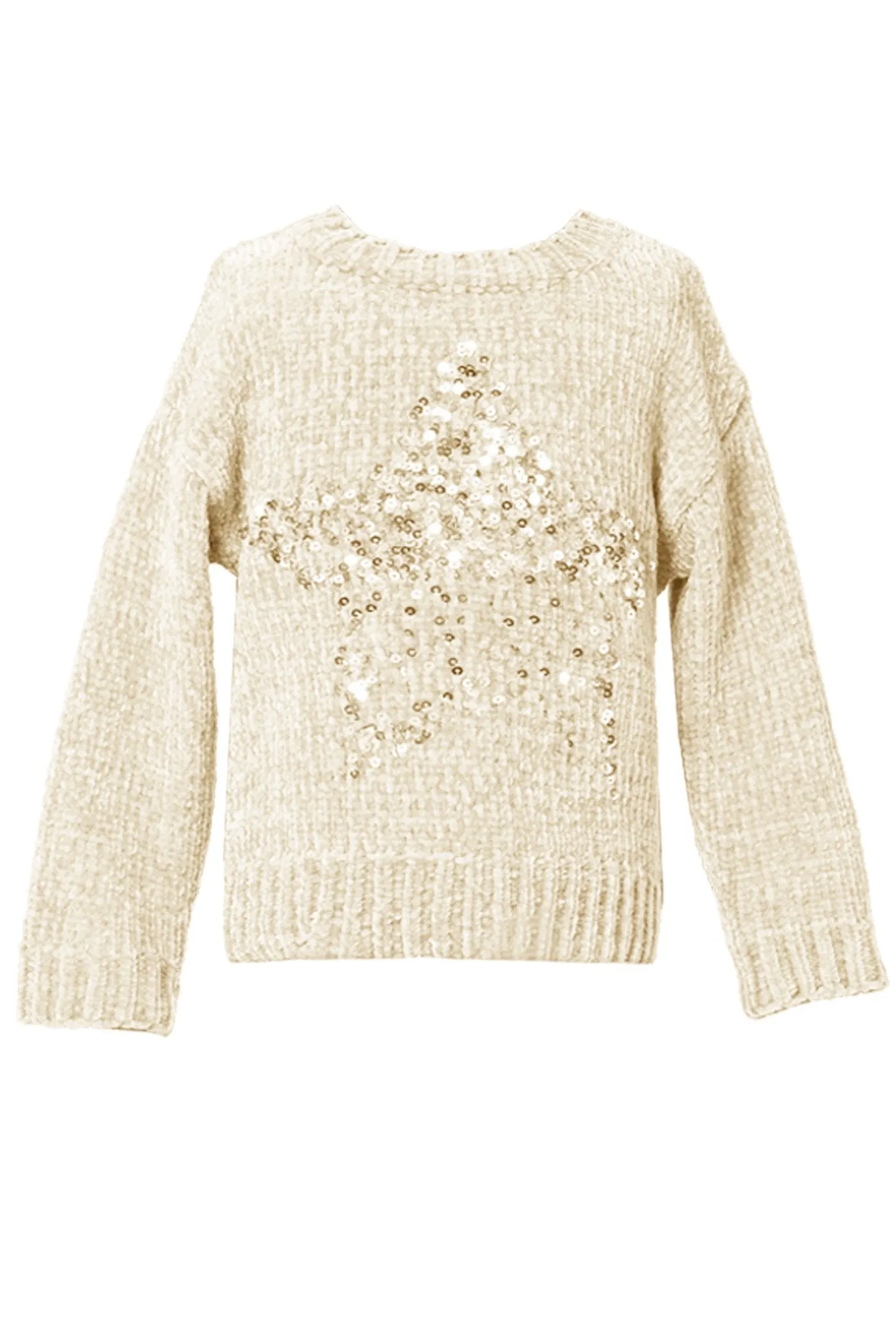 Baby Girl's Crushed Velvet Sequin Star Sweater