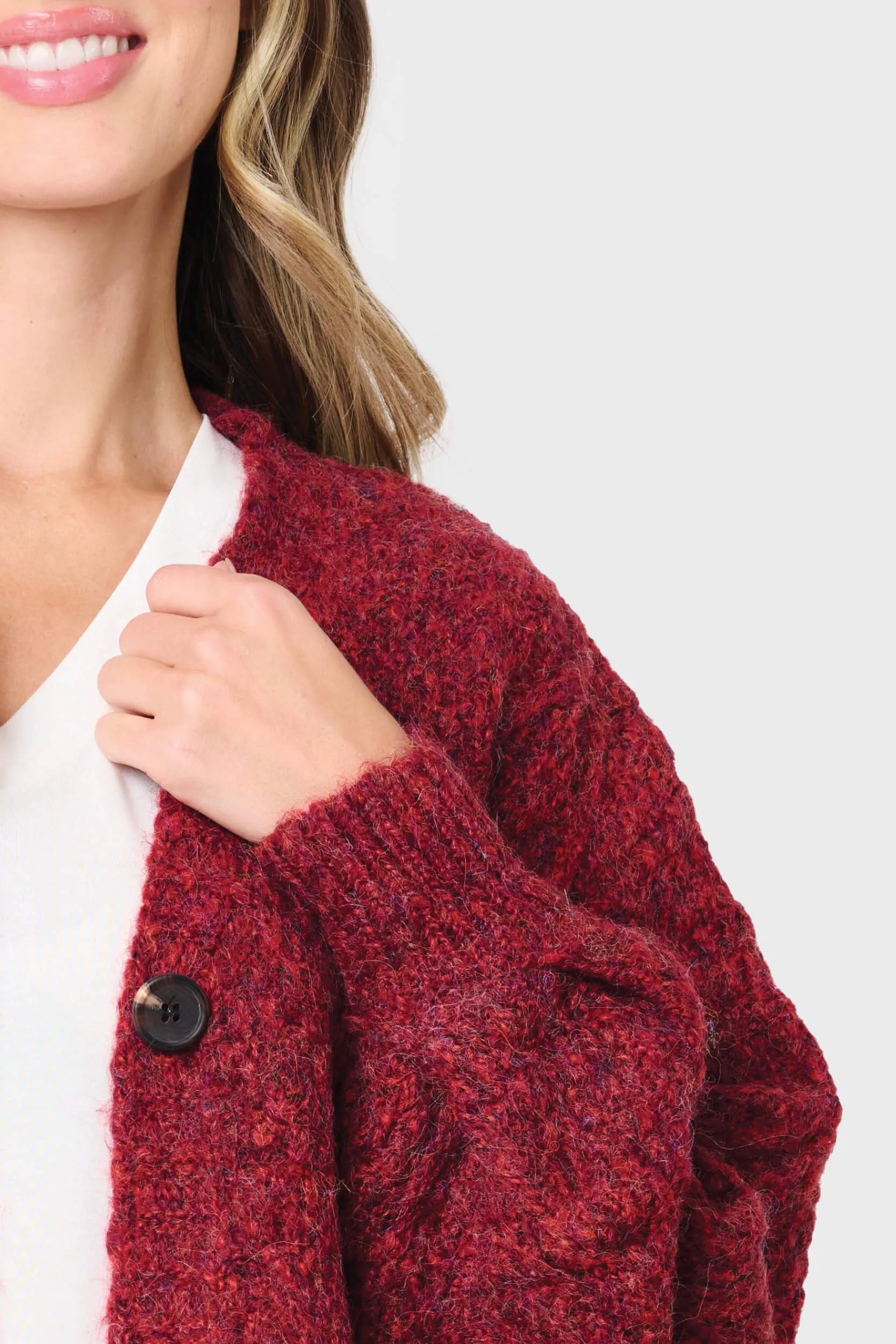 Cable Knit V-Neck Cardigan Sweater