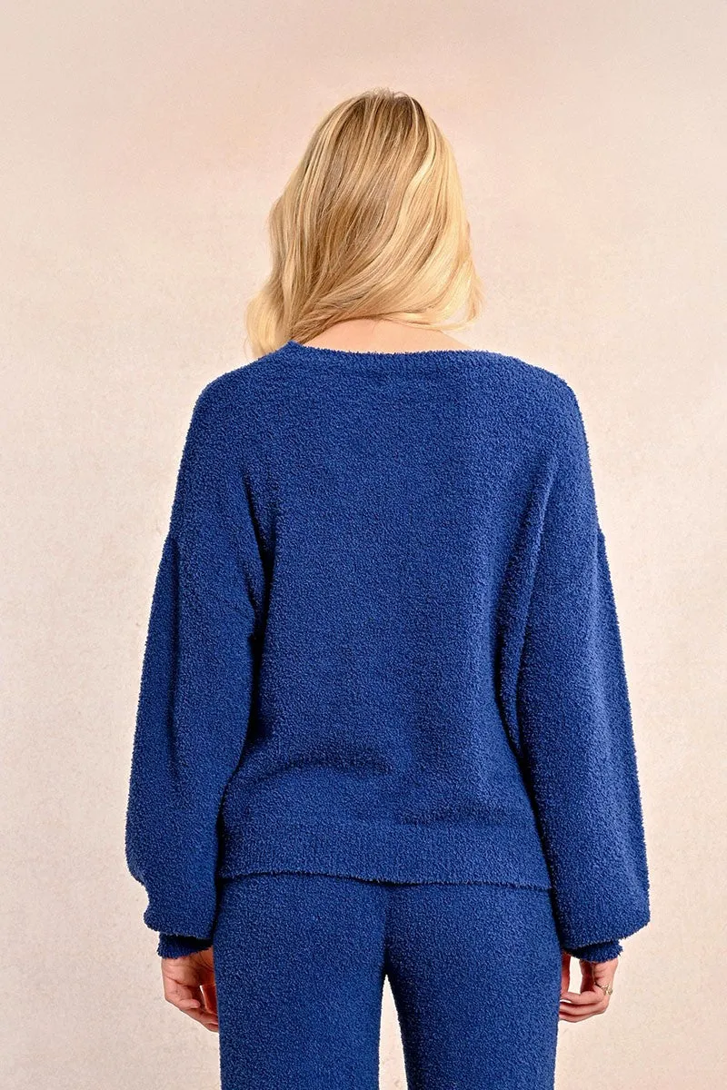 Cobalt Soft Plush Knit Sweater