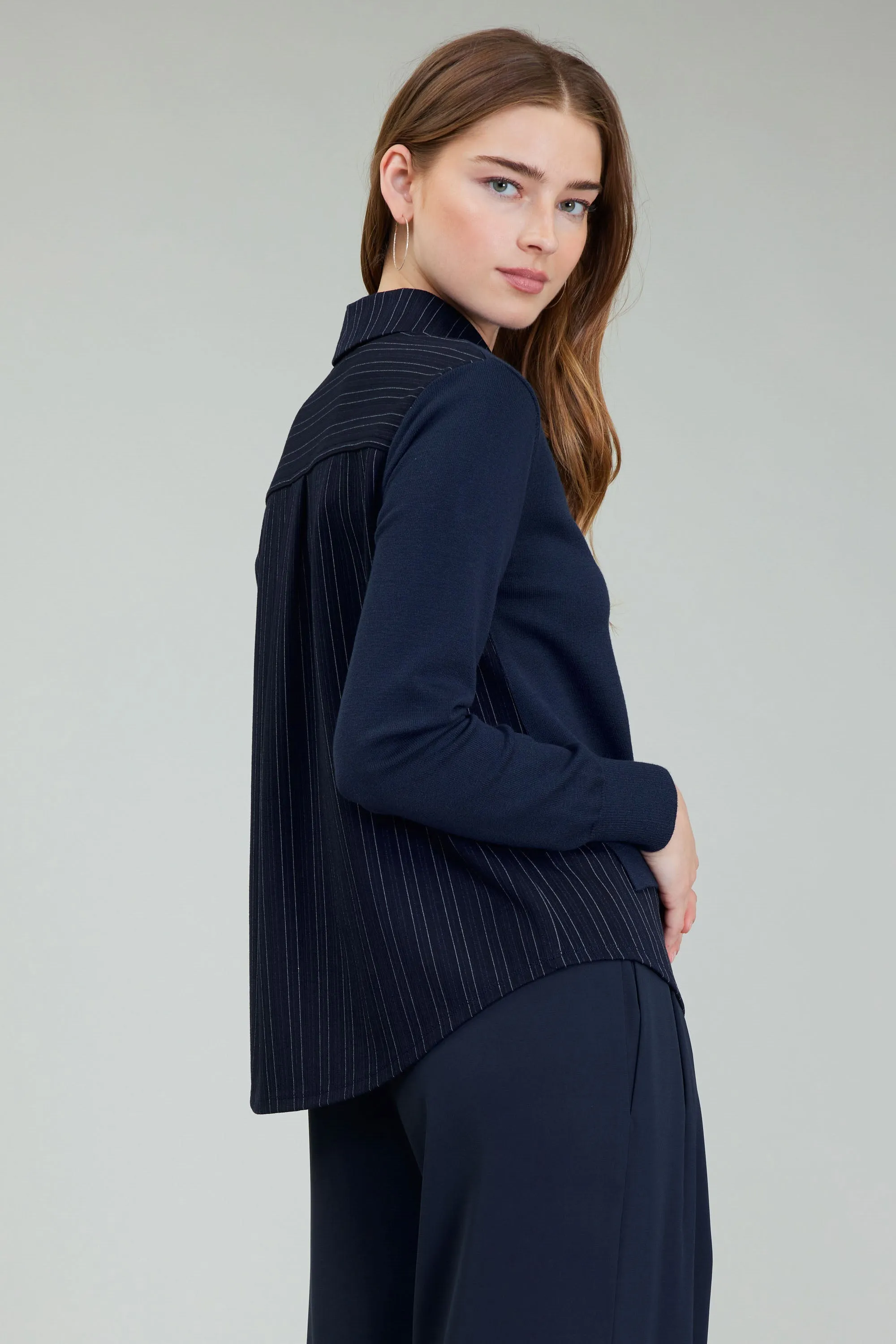 Corduroy Knit & Woven Top