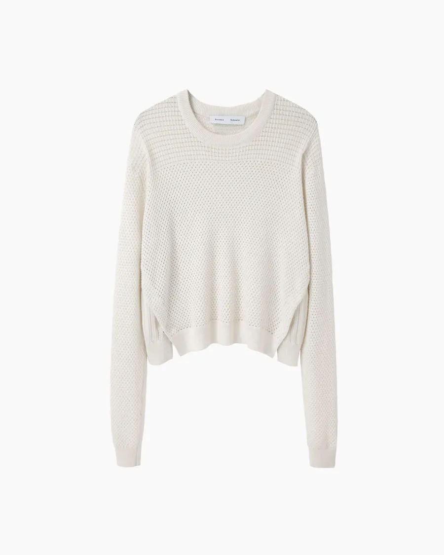 Cropped Paneled Pullover