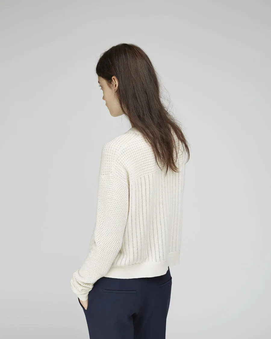 Cropped Paneled Pullover