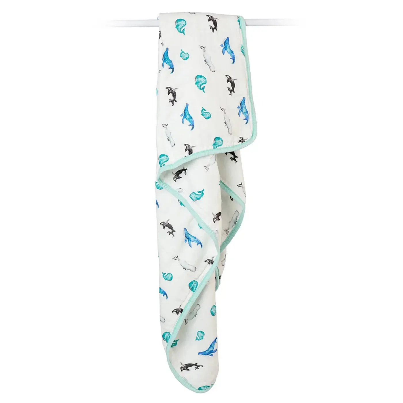 Deluxe Muslin Quilt - Whales | Lulujo