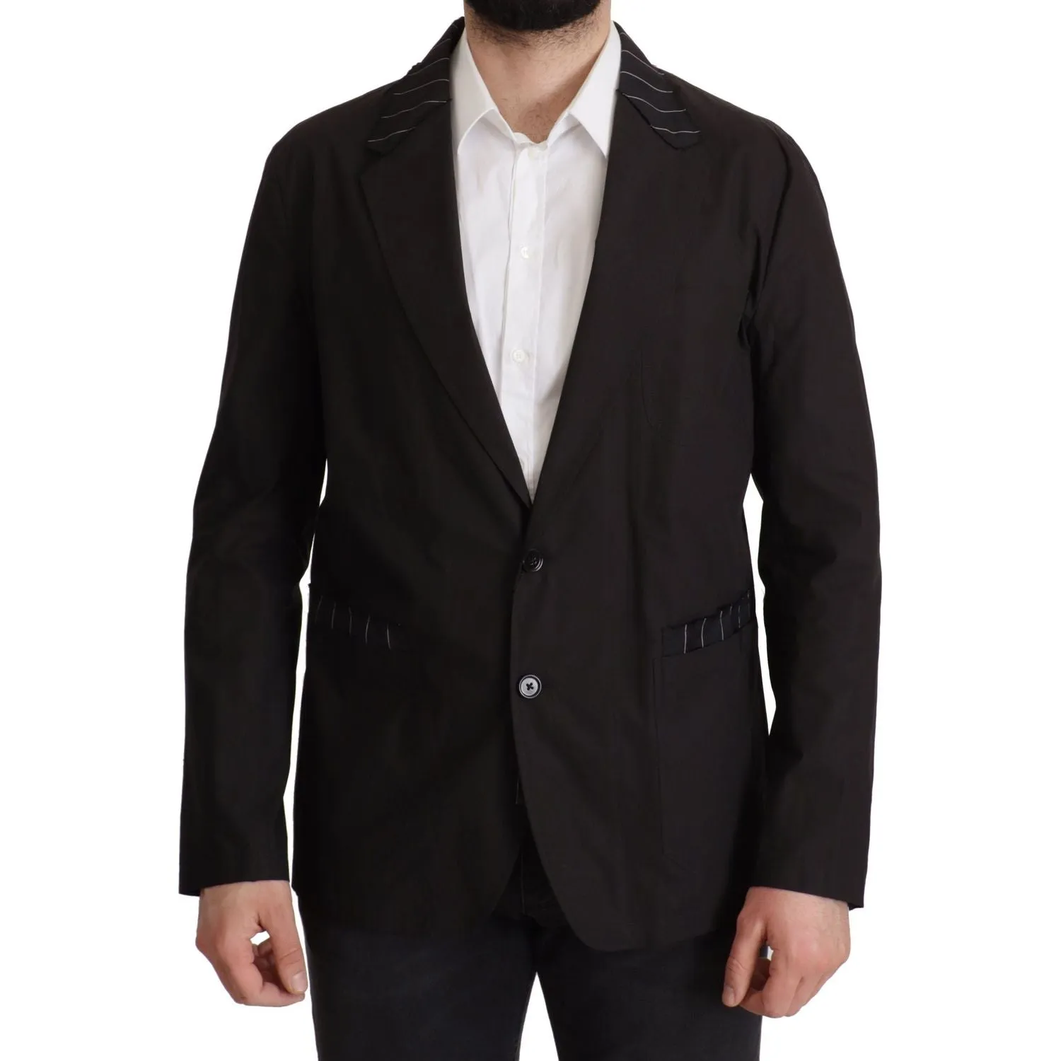 Dolce & Gabbana Elegant Black Cotton-Wool Blend Blazer Jacket