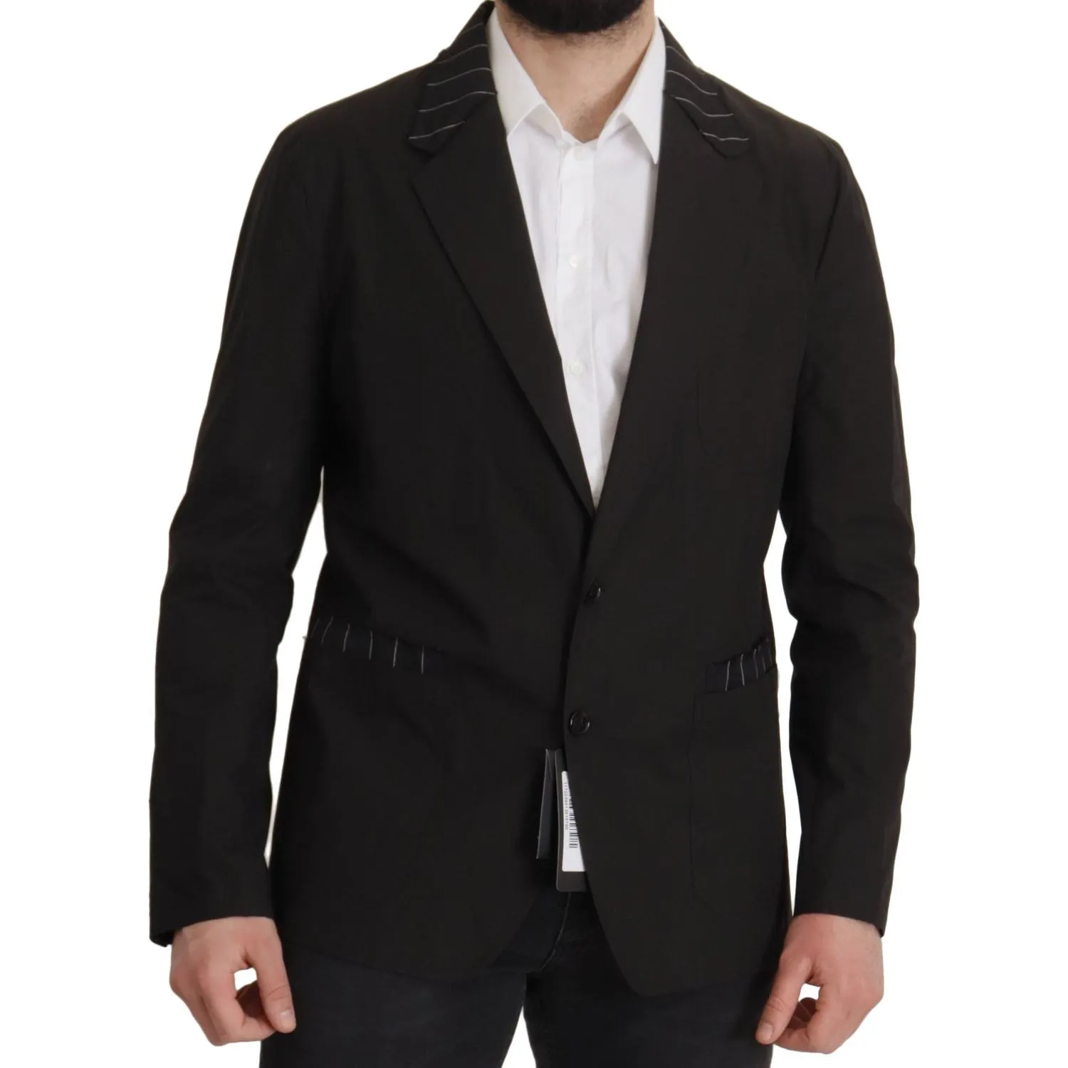 Dolce & Gabbana Elegant Black Cotton-Wool Blend Blazer Jacket