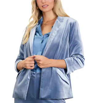 Dusty Blue Luxe Velvet Jacket