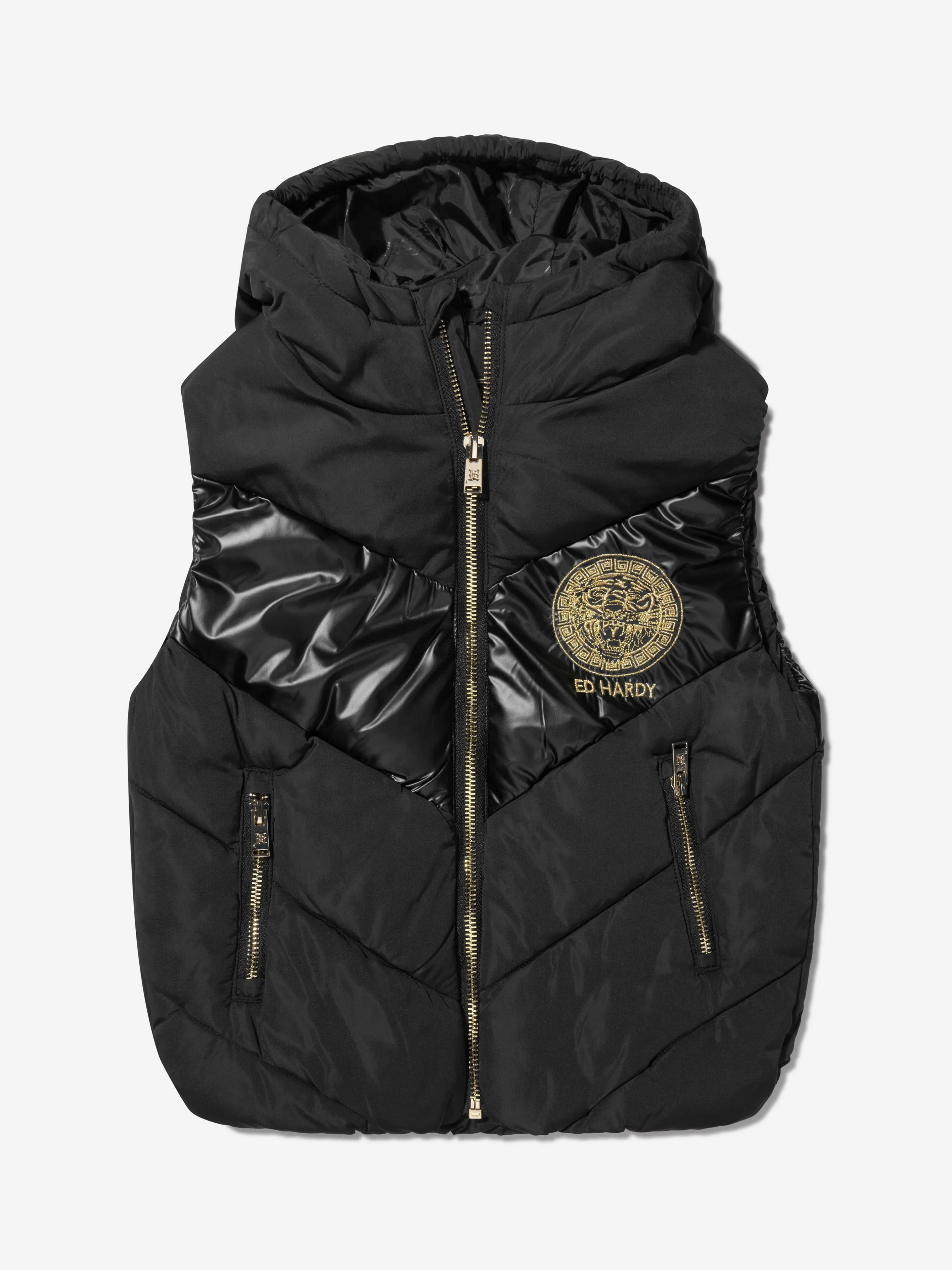 ED Hardy Boys Padded Gilet in Black