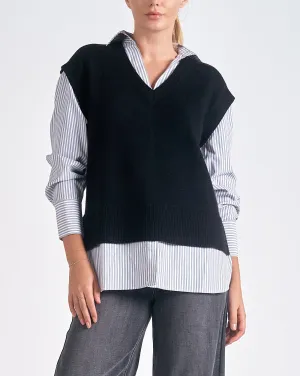 Elan Vest Overlay Sweater