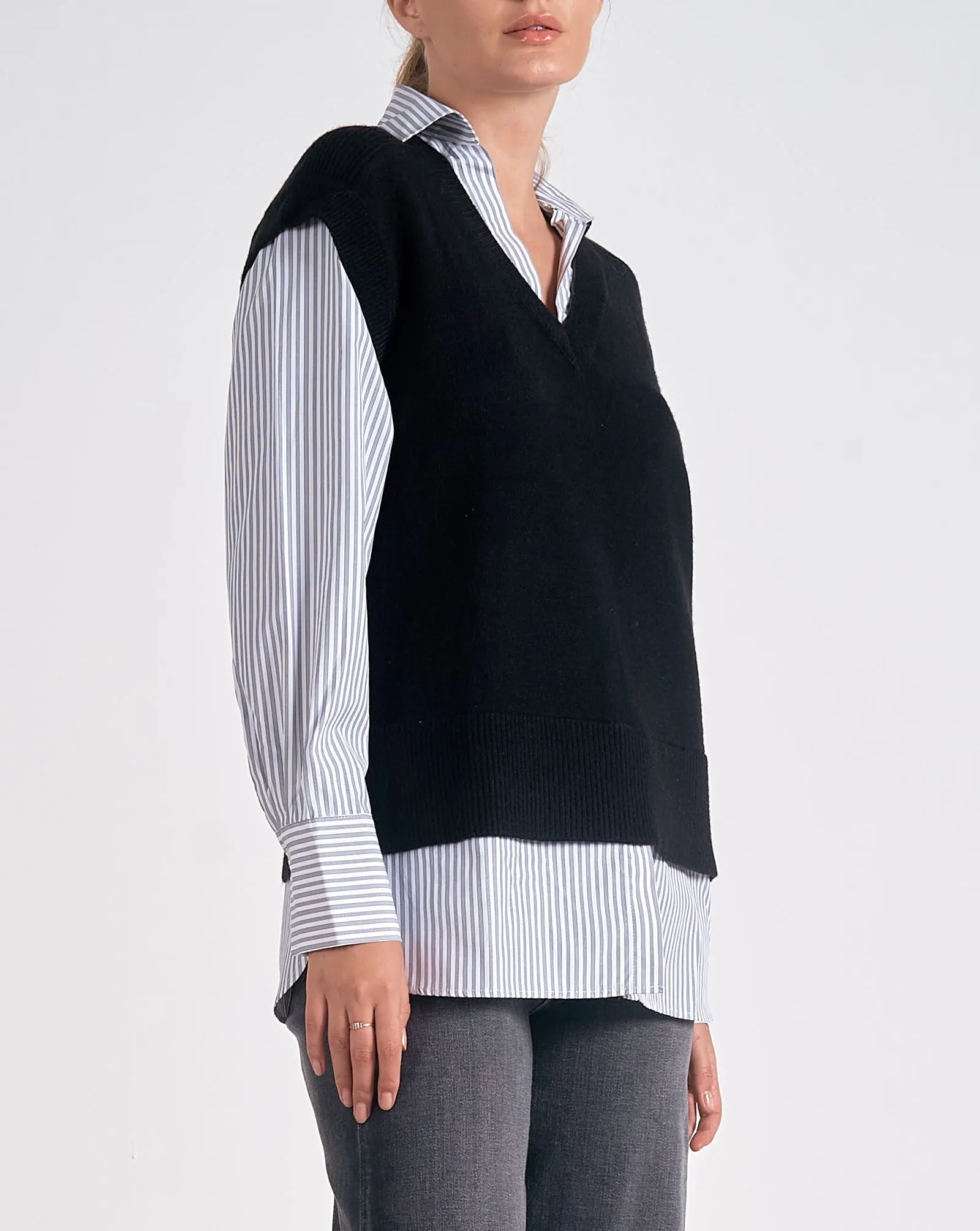 Elan Vest Overlay Sweater