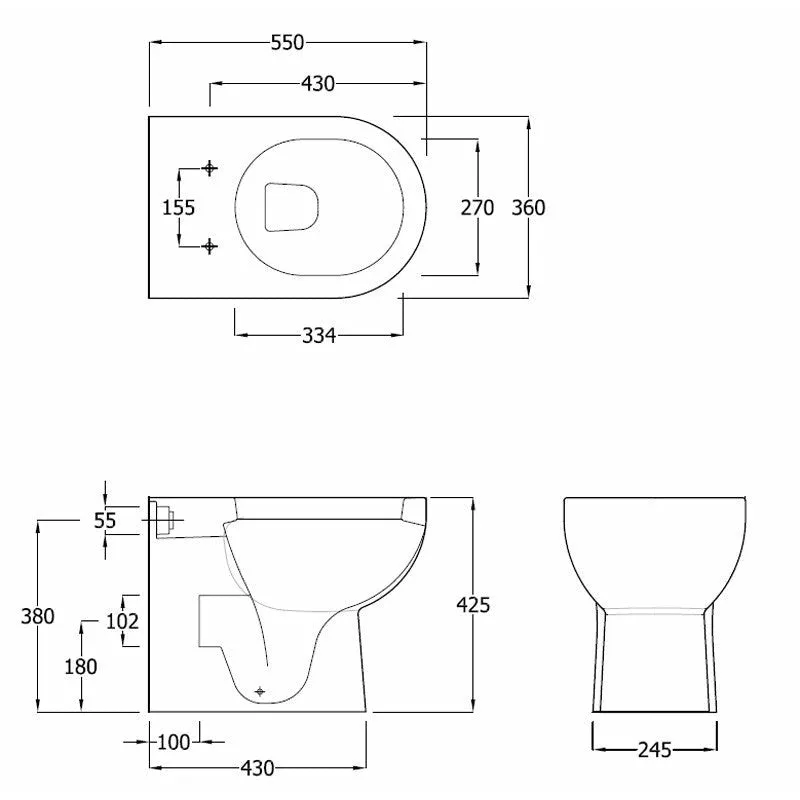 Frontline Tonique Back-to-Wall Toilet with Soft-Close Seat