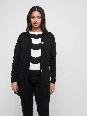 Gia Black Knitted Cardigan