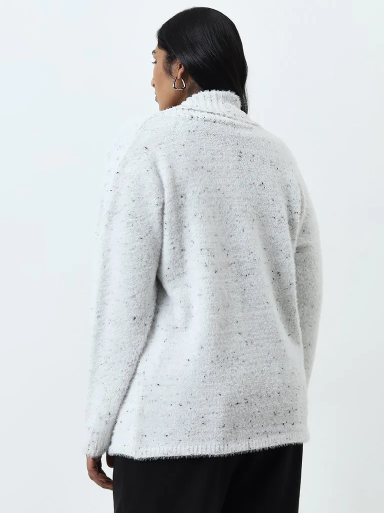 Gia Off-White Splatter-Design Knitted Cardigan