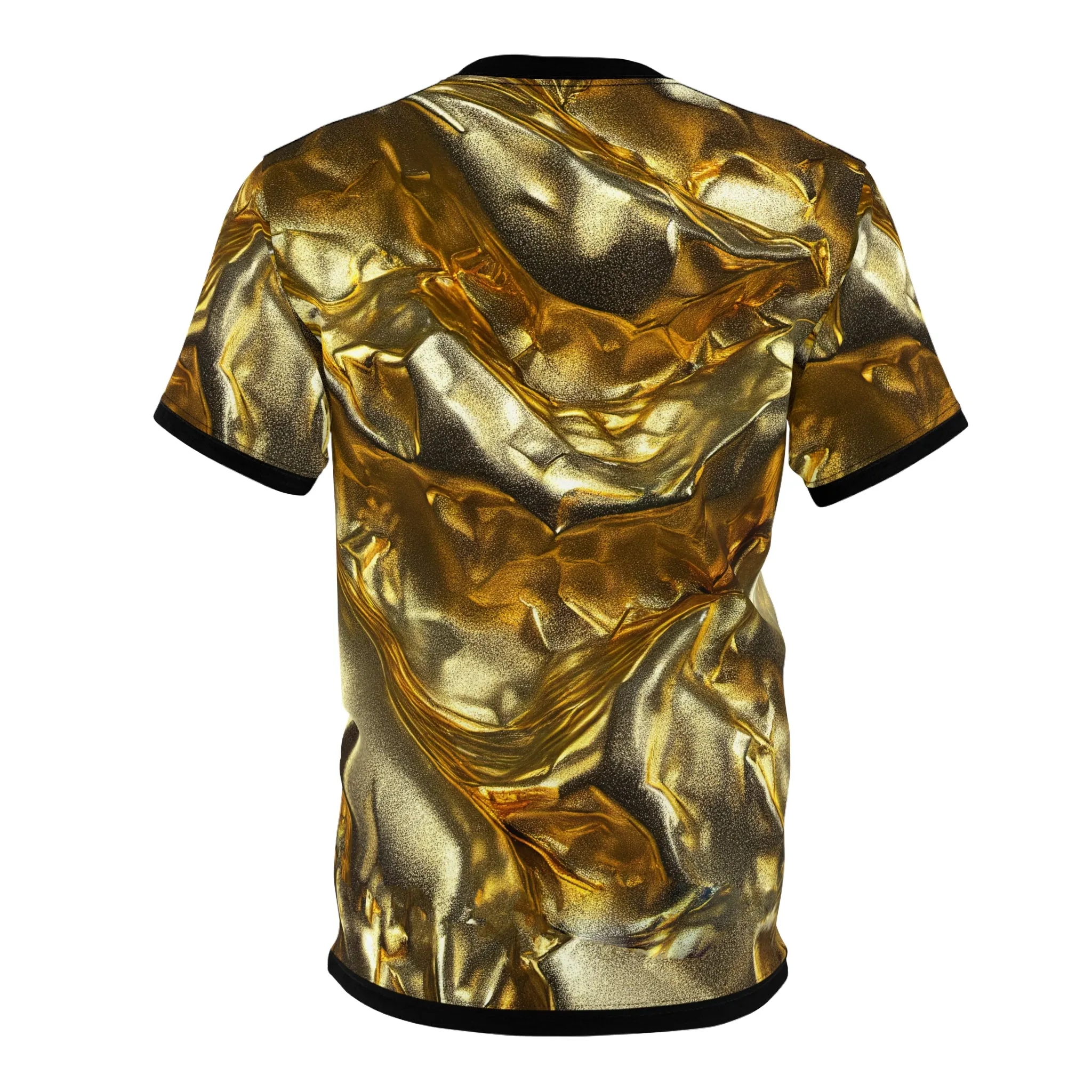 Gold Print T-Shirt Unisex All Over Print Tee Gold Foil Print T-Shirt Unisex Golden Tee | X3337