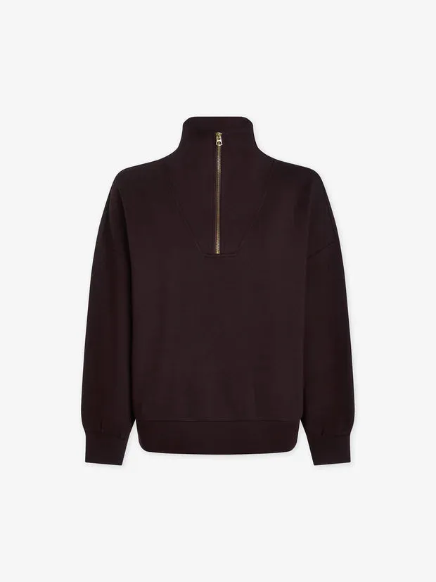 Hawley Half-Zip Sweat in Coffee Bean