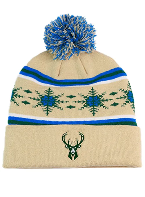 Item of the Game Winter Sweater Milwaukee Bucks Pom Cuff Knit Hat