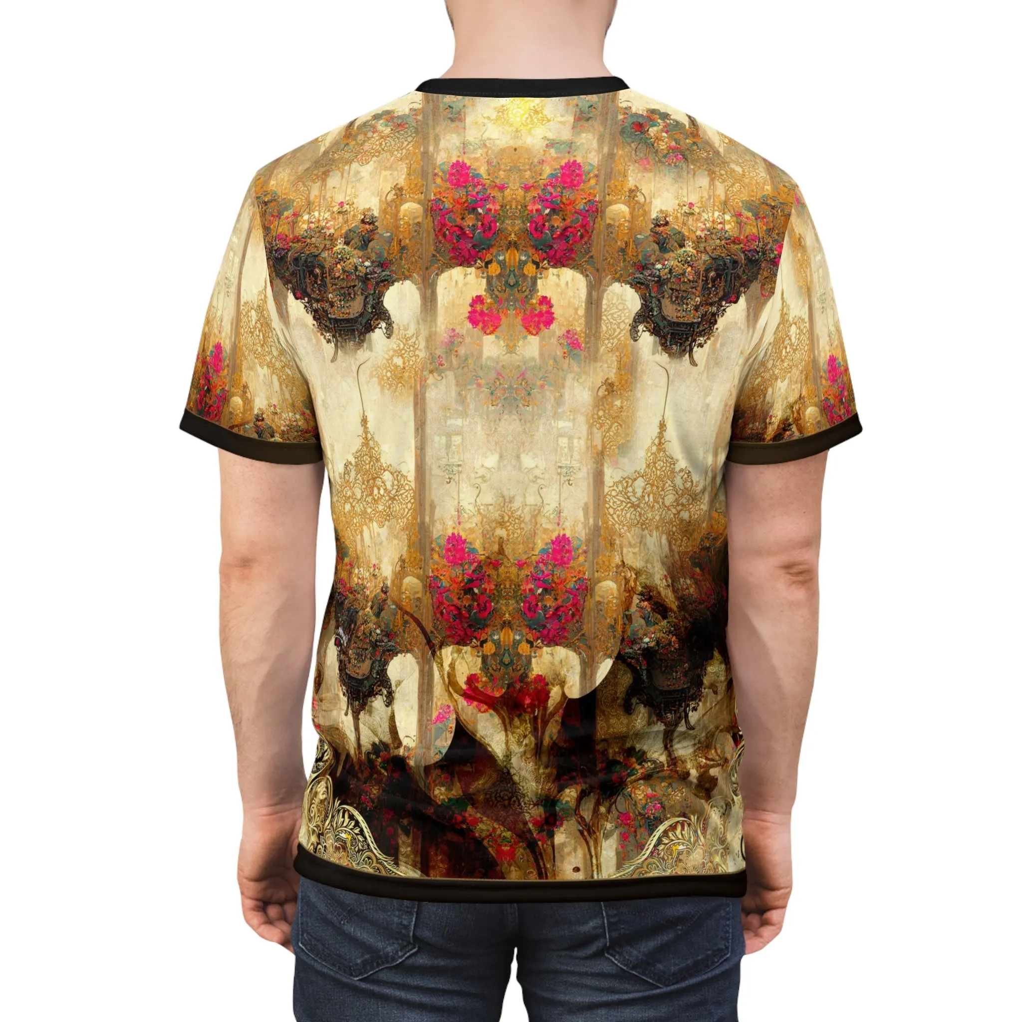 Japanese Art T-Shirt Unisex All Over Print Tee Decorative Floral T-Shirt Oriental Art Unisex T-Shirt | D20128