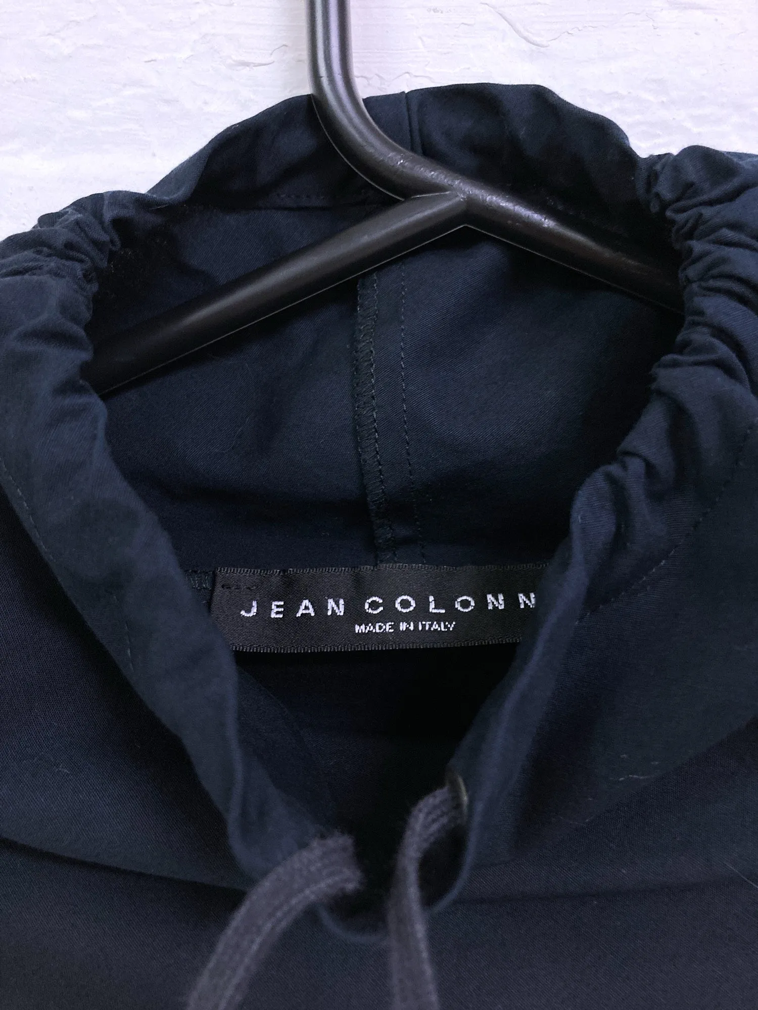 Jean Colonna black cotton funnel neck pullover windbreaker - size 48