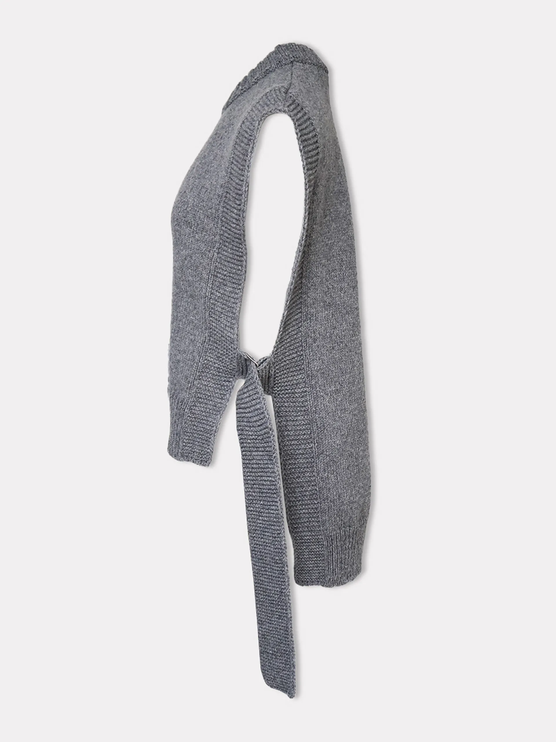 Kalvos dove grey merino wool vest