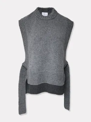 Kalvos dove grey merino wool vest