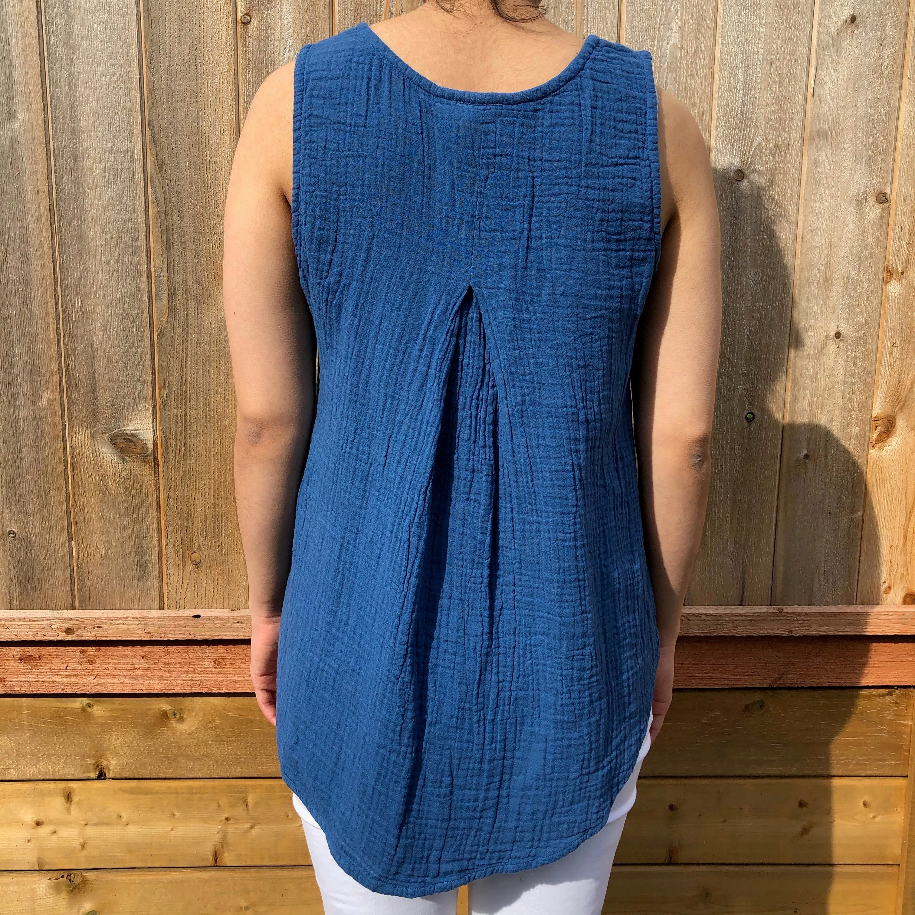 Kat Cotton Tank Top - Indigo