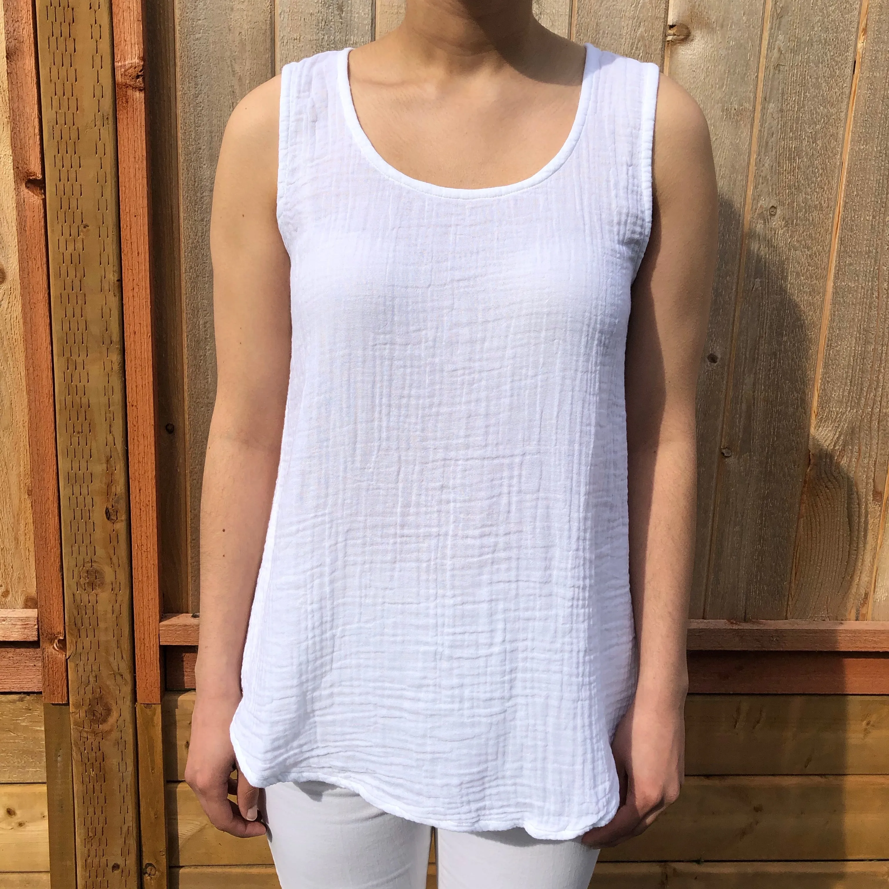 Kat Cotton Tank Top - Indigo