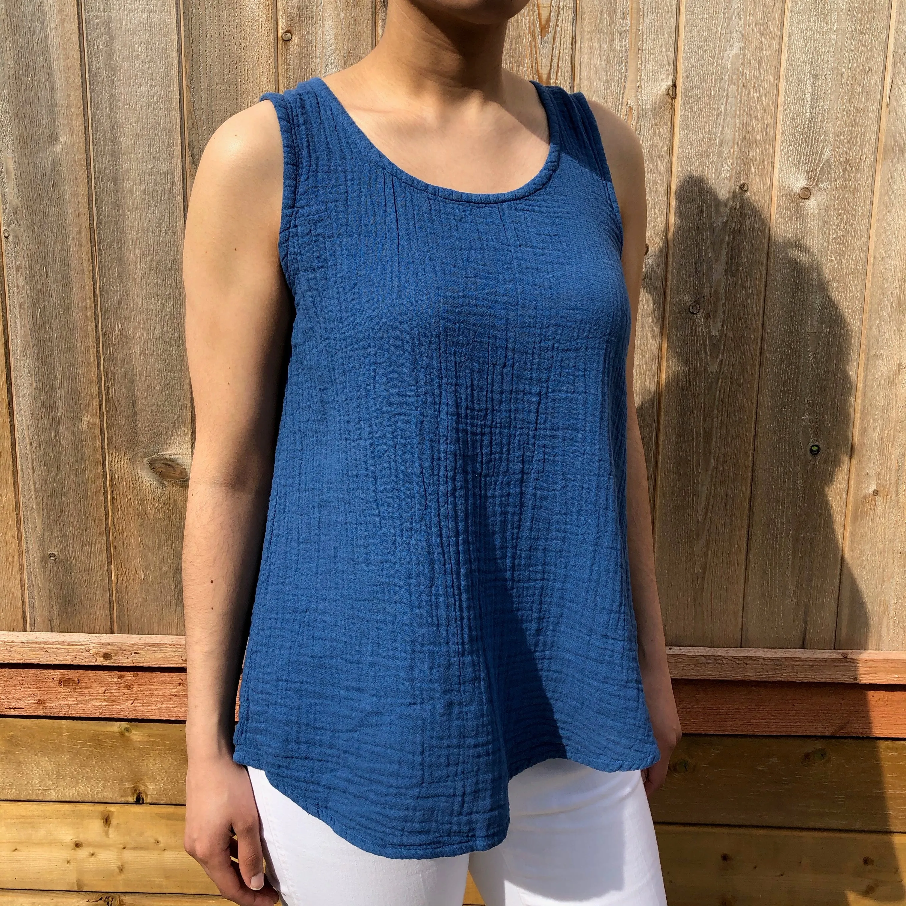 Kat Cotton Tank Top - Indigo