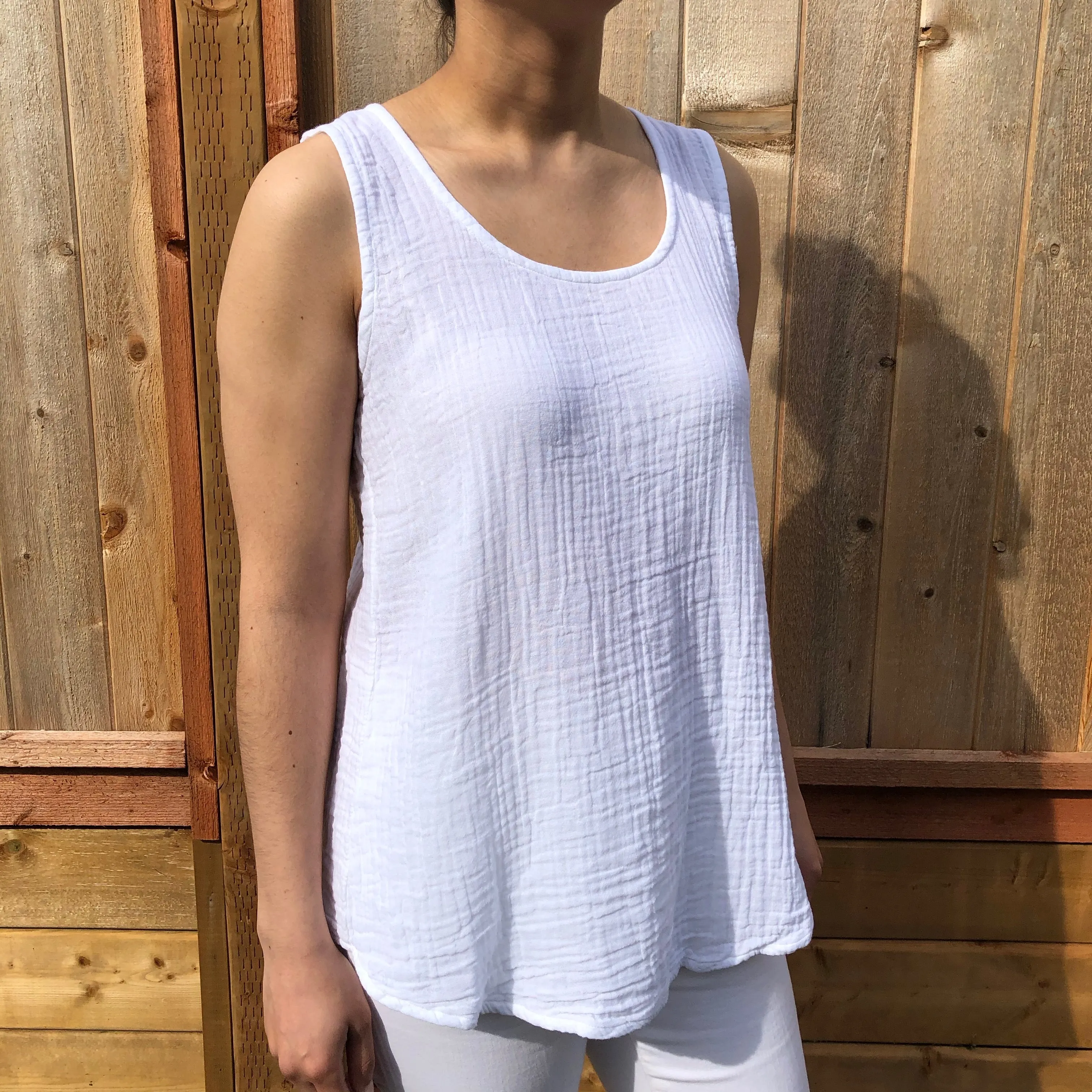 Kat Cotton Tank Top - Indigo