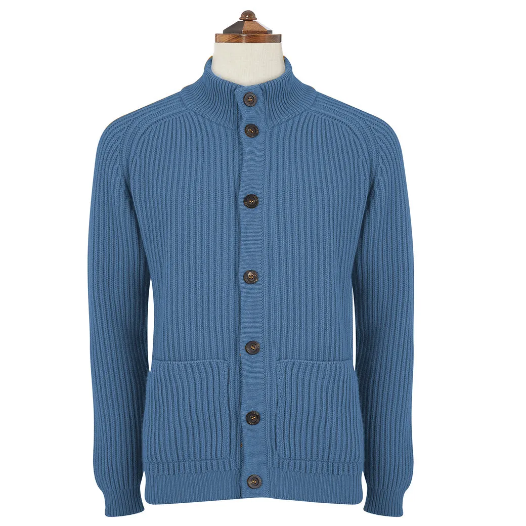 Kingsley Blue Ribbed Cardigan