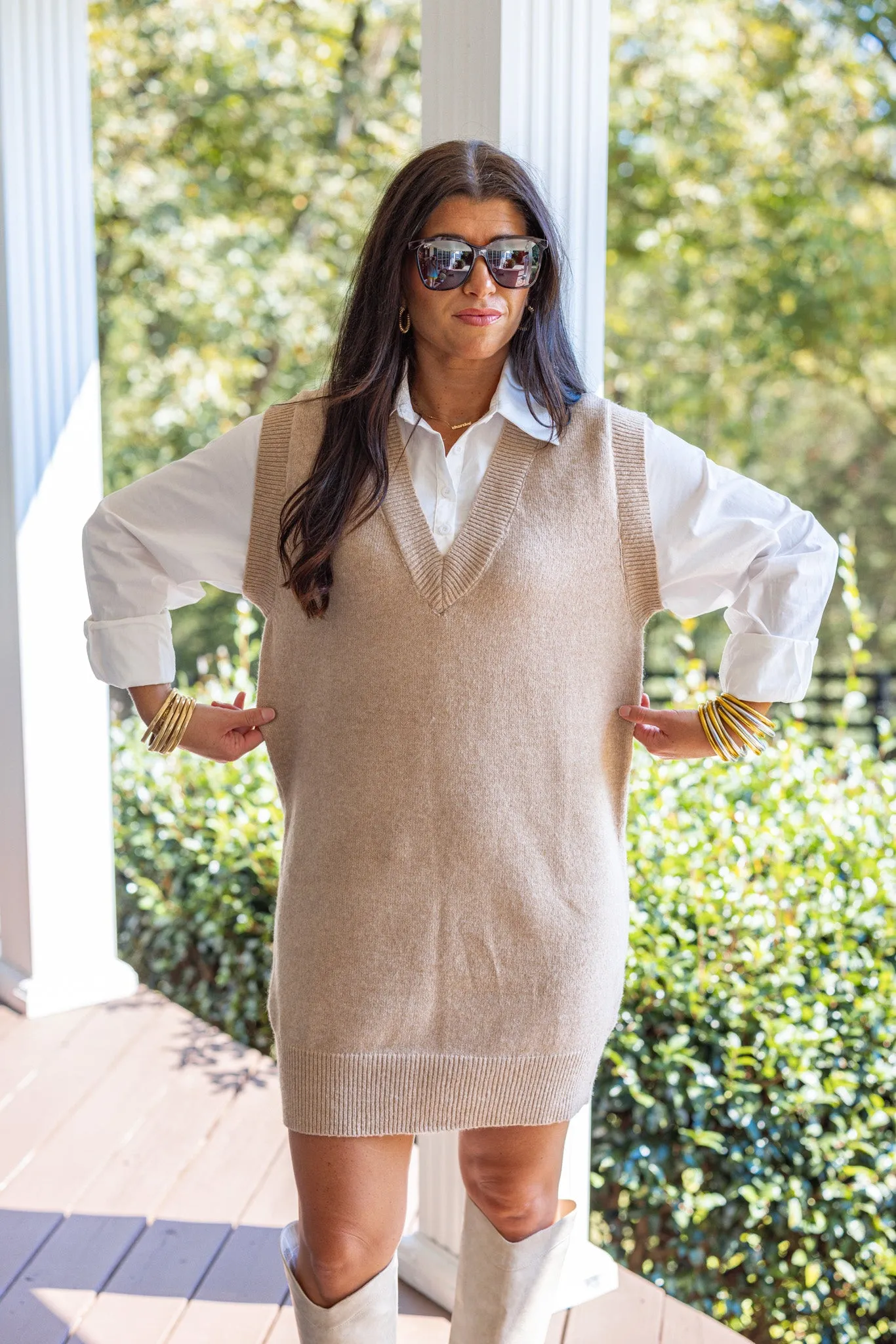 Layered Trends Taupe Sweater Dress