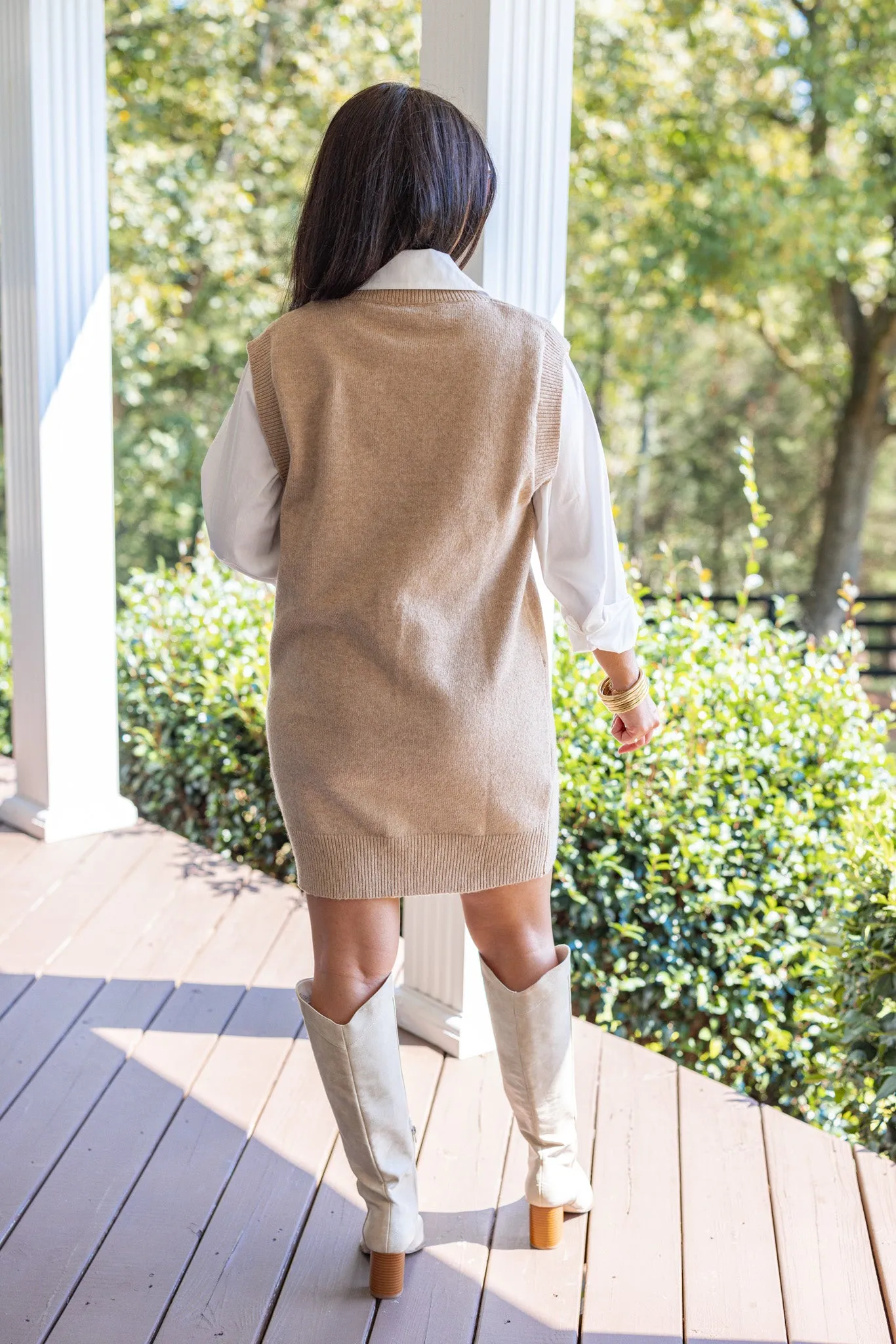 Layered Trends Taupe Sweater Dress