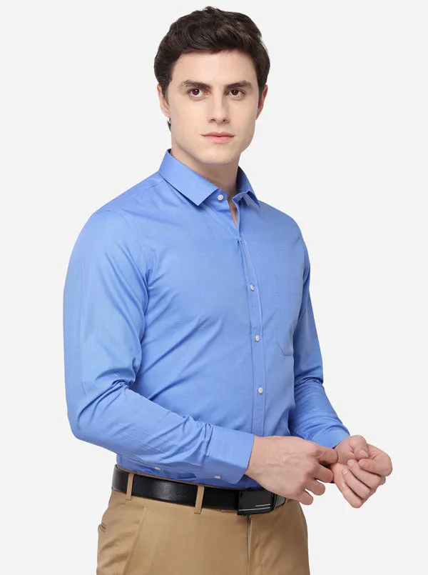 Light Blue Solid Slim Fit Formal Shirt | JadeBlue