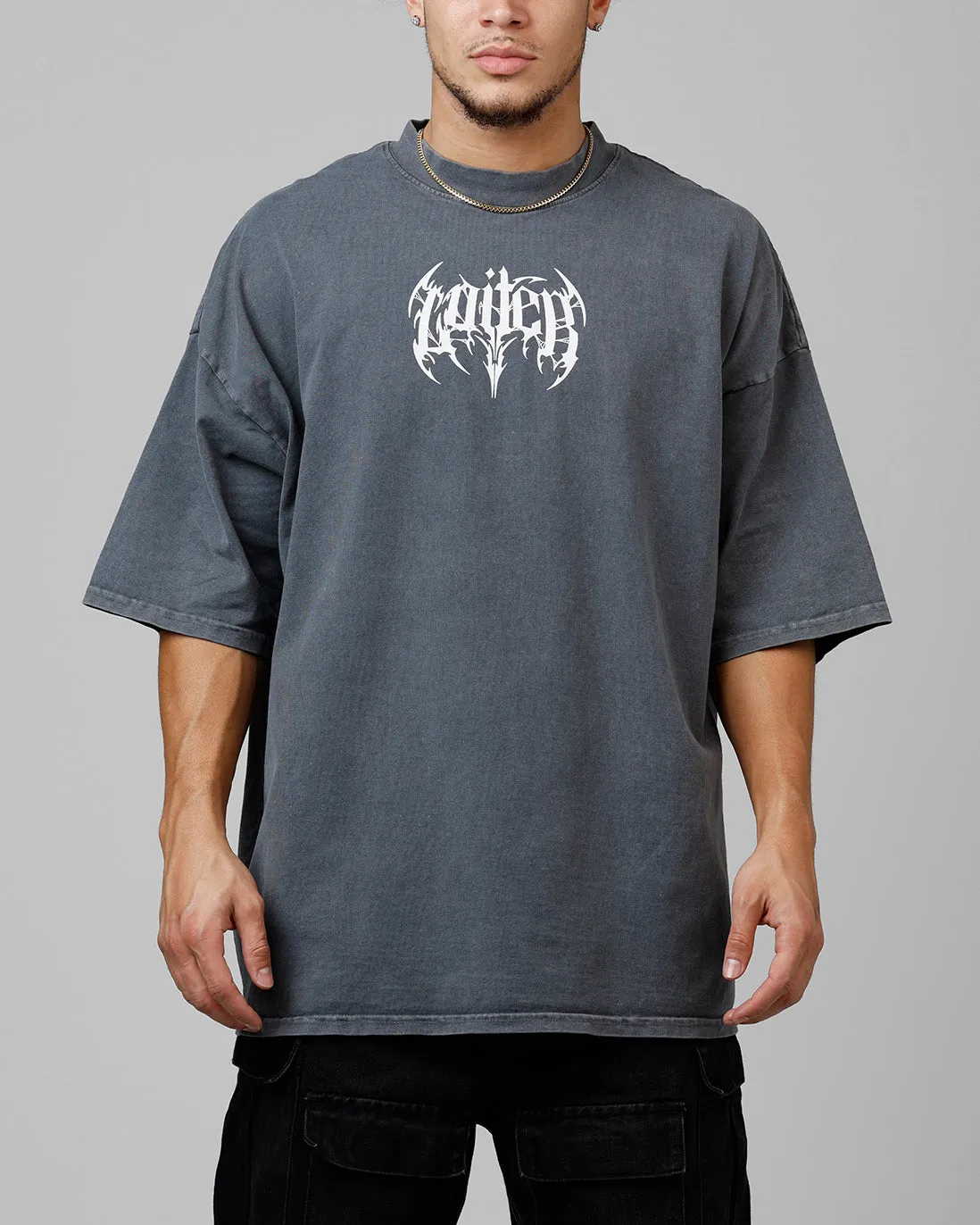 Loiter Metal Mock T-Shirt Charcoal