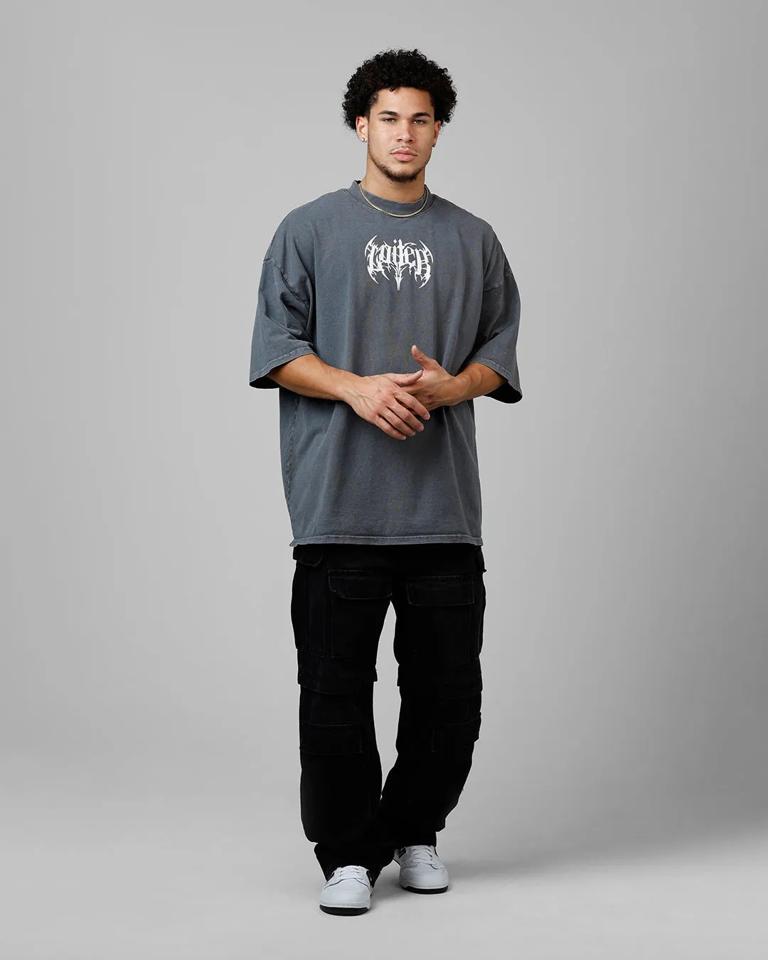 Loiter Metal Mock T-Shirt Charcoal