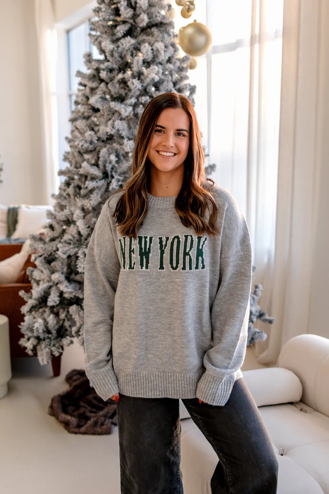 New York Knit Sweater | Heather Grey