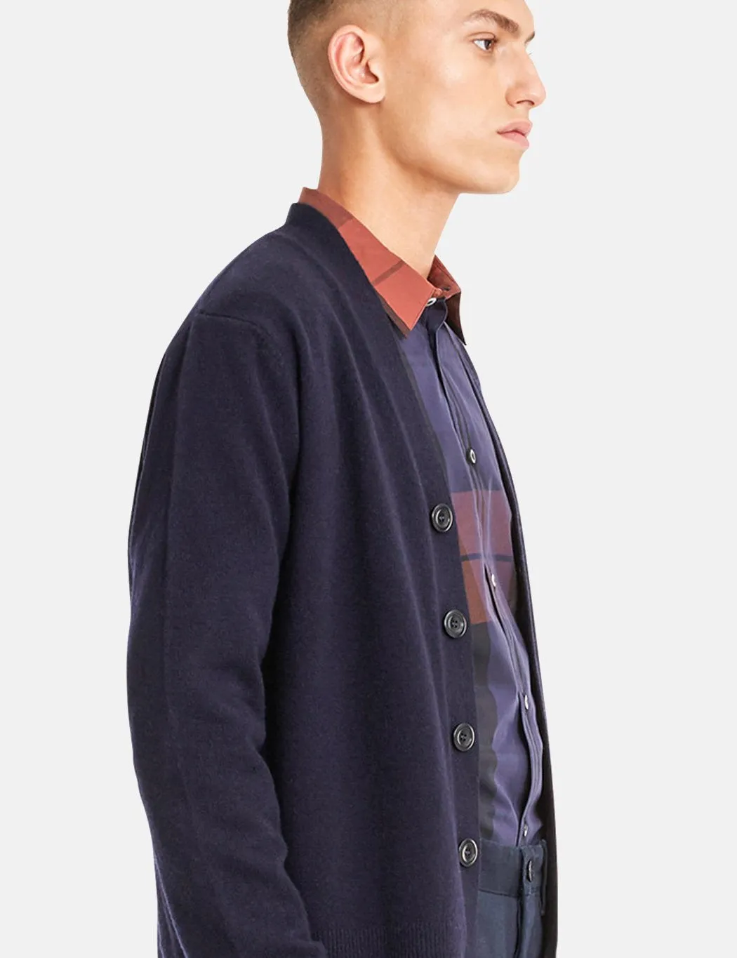 Norse Projects Adam Cardigan (Wool) - Dark Navy Blue