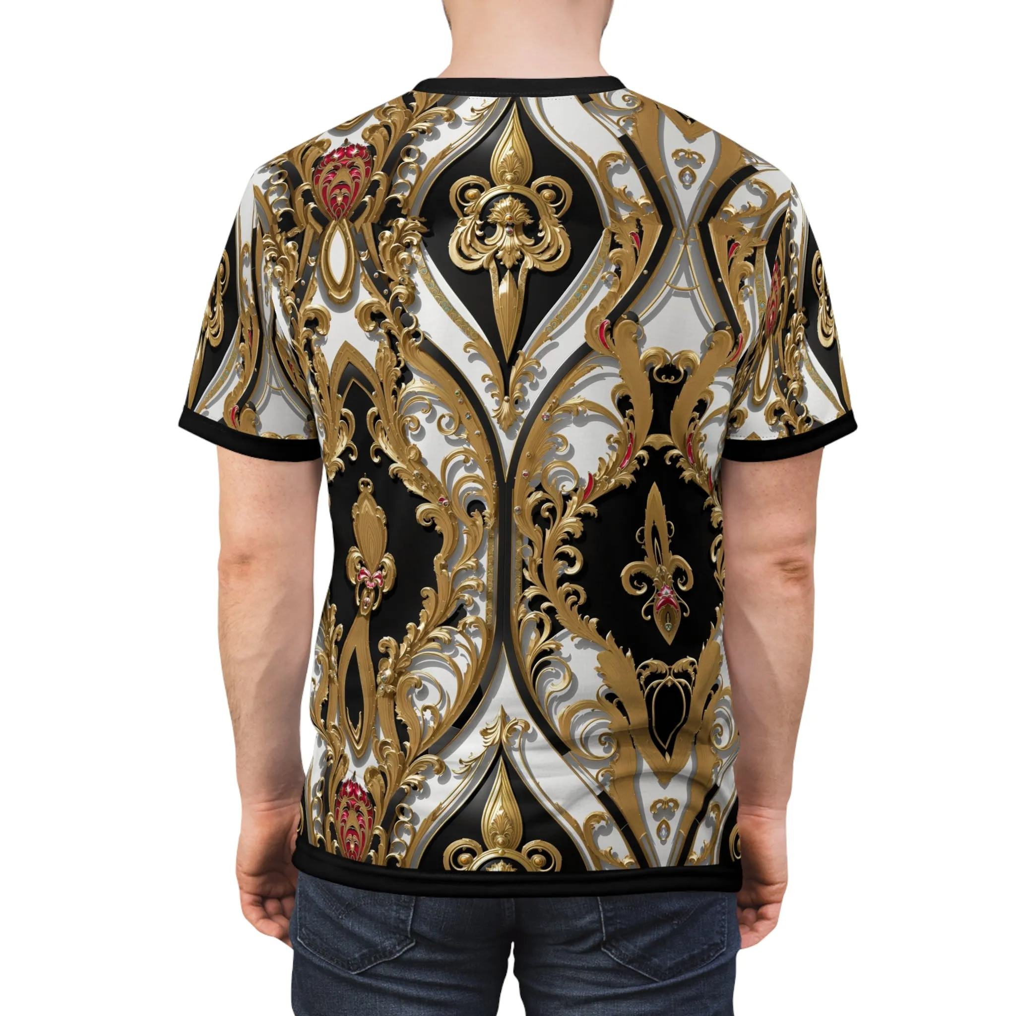 Ogee Baroque T-Shirt Unisex All Over Print Tee Golden Damask Unisex T-Shirt | D20223