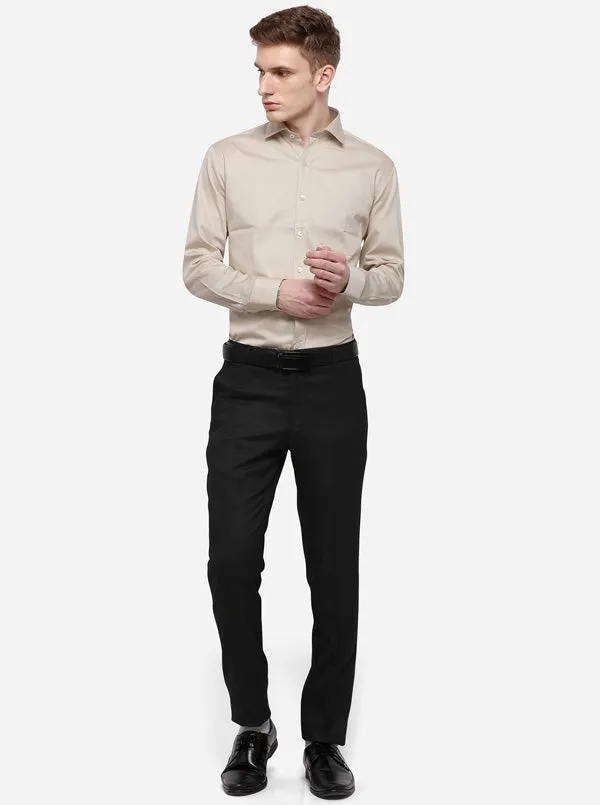 Oyster Grey Solid Slim Fit Formal Shirt | Metal