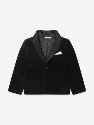 Patachou Boys Velvet Blazer in Black