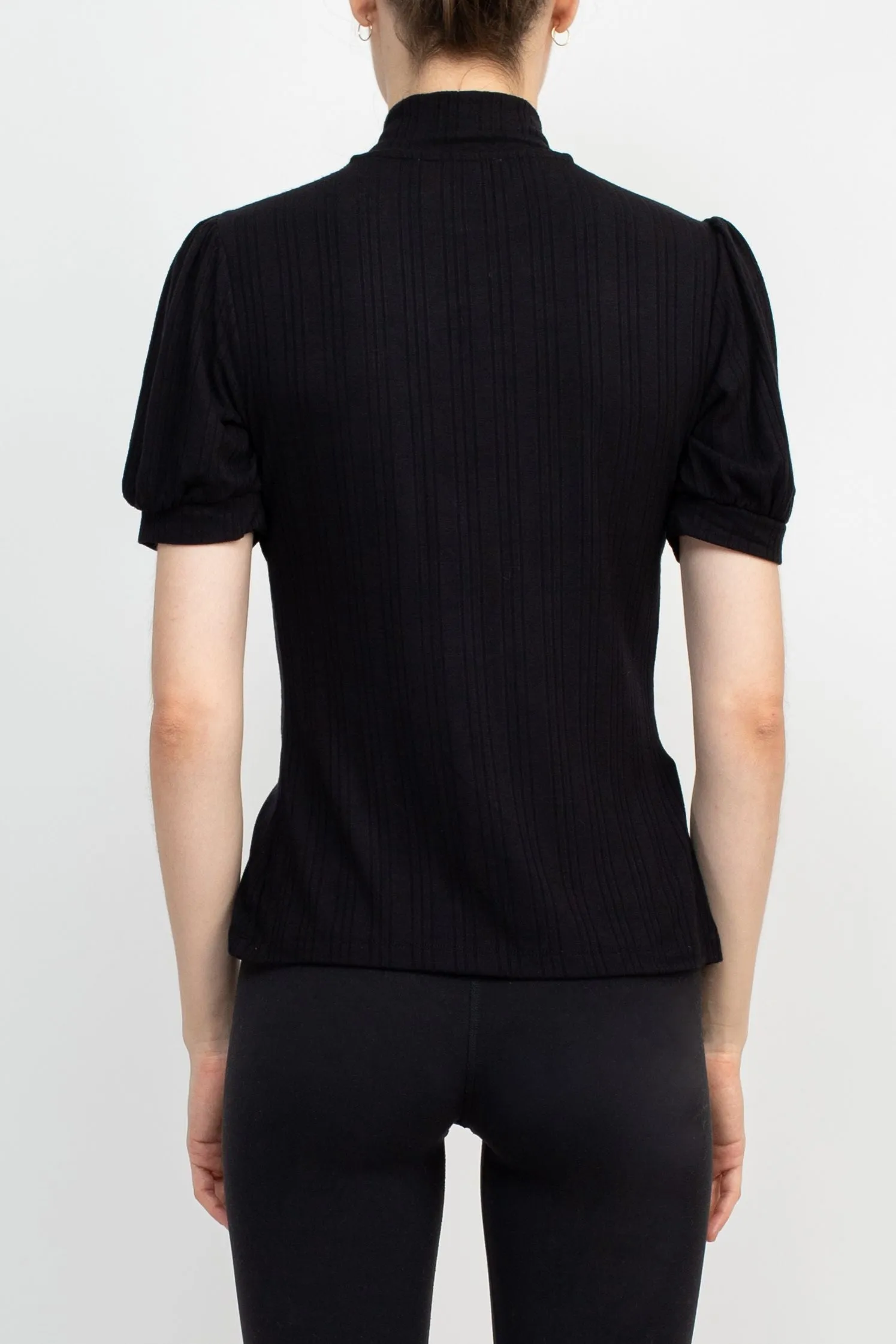 Philosophy Mock Neck Short Sleeve Top