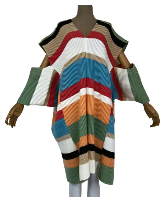 Pre Order:  Vibrant Winter Knitted Kaftan Dress - WINI