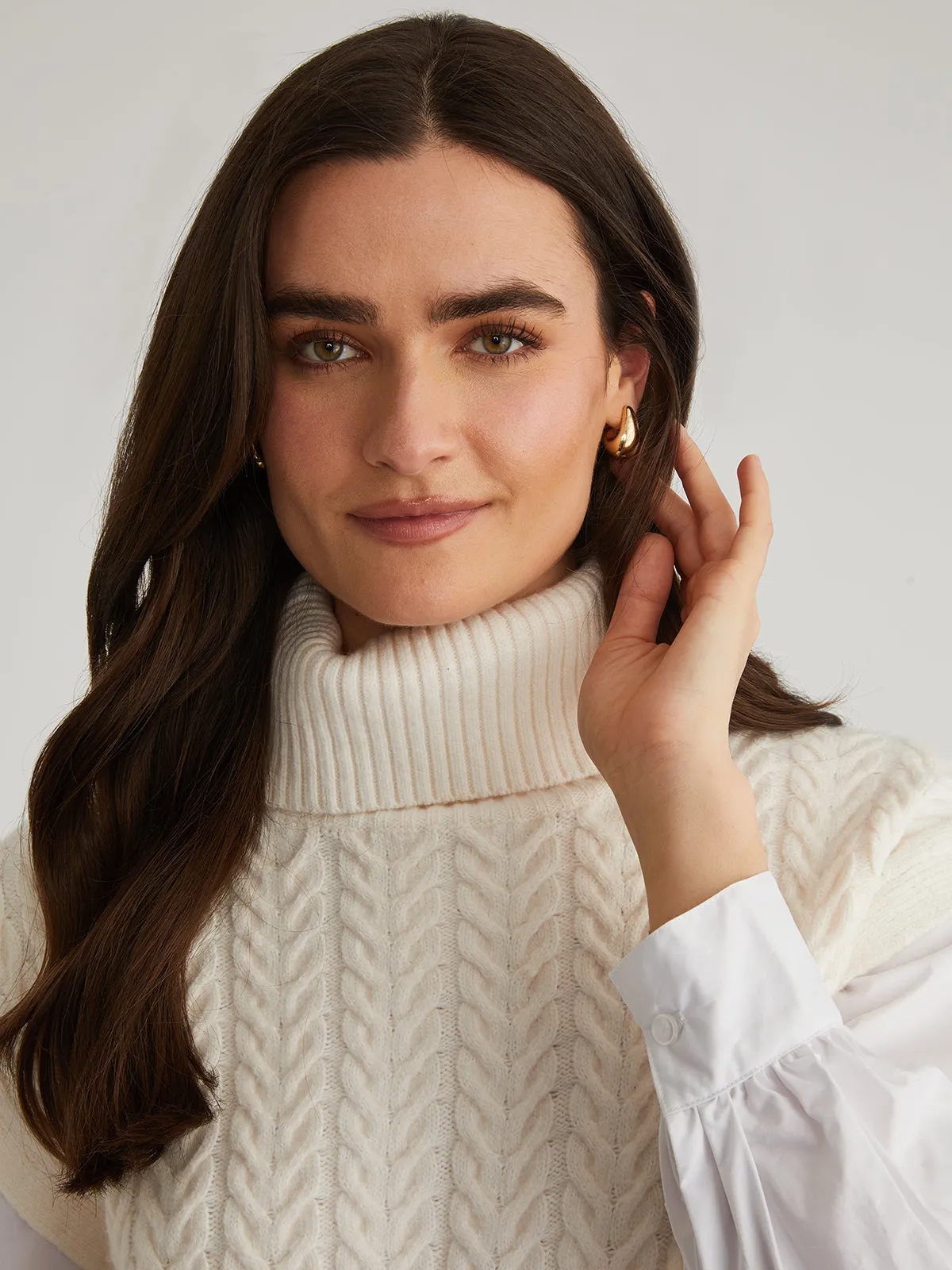 Sofia: Mixed Media Layered Turtleneck Sweater