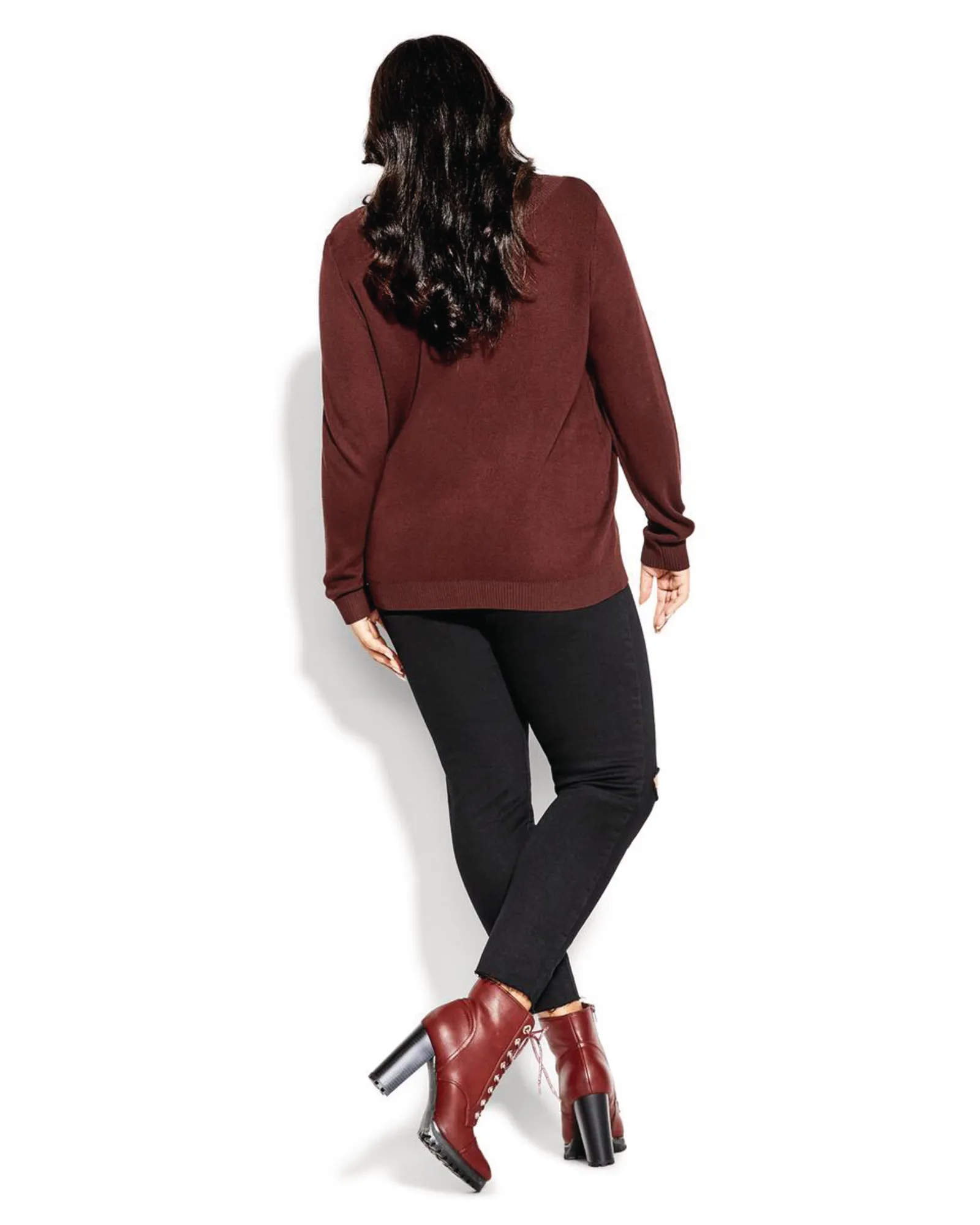 Sweet Love Lightweight V-Neck Sweater | Brown