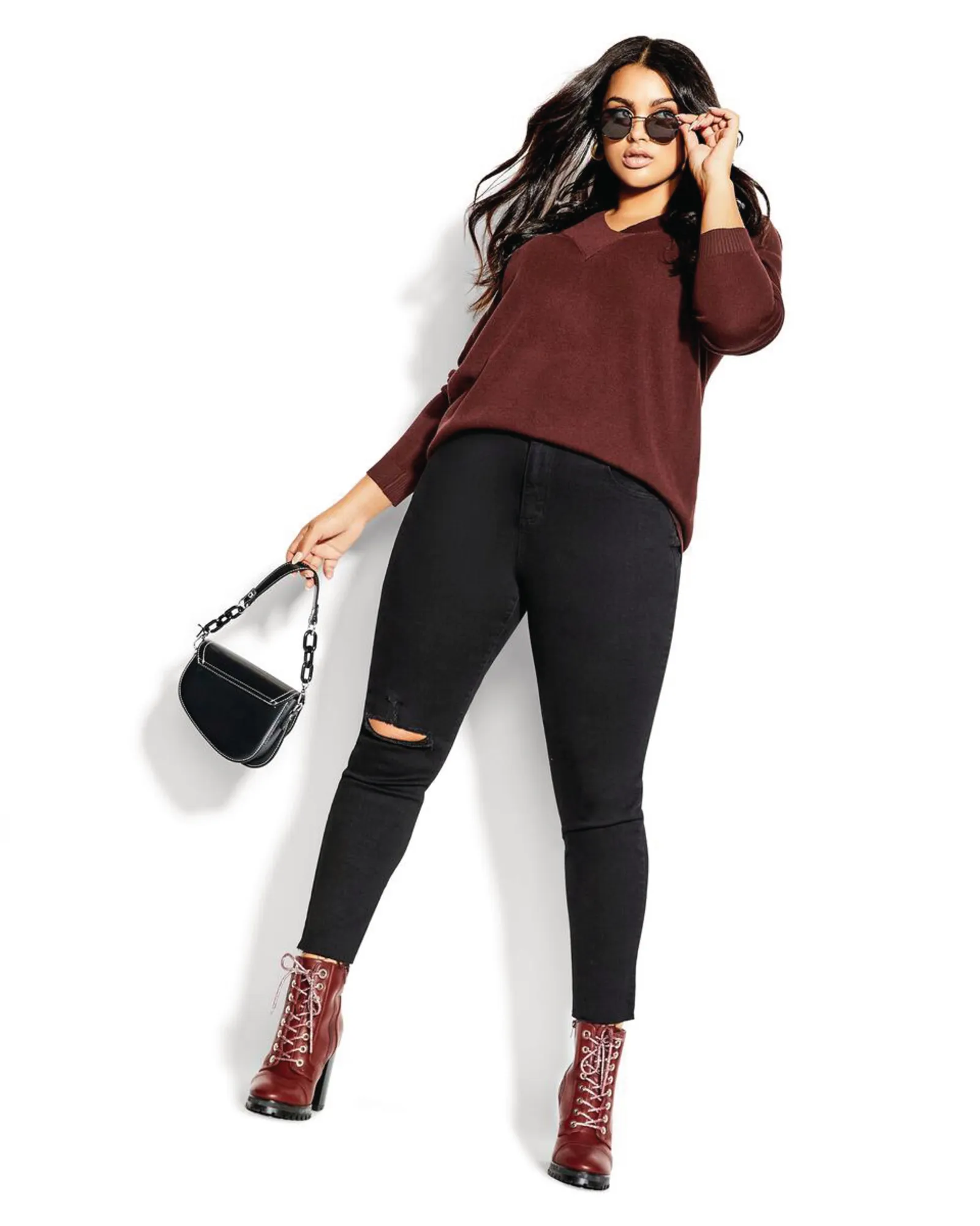 Sweet Love Lightweight V-Neck Sweater | Brown