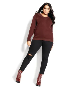 Sweet Love Lightweight V-Neck Sweater | Brown