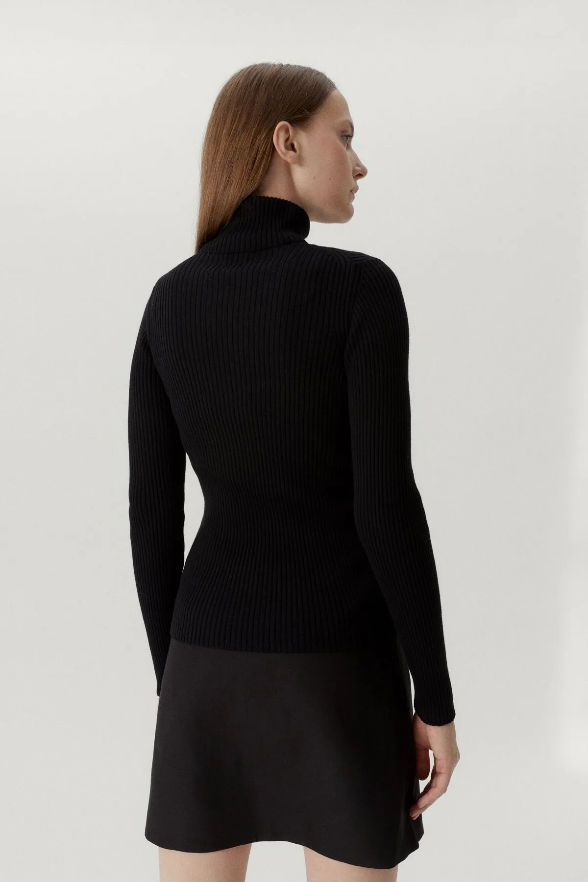 The Merino Wool Ribbed Roll neck