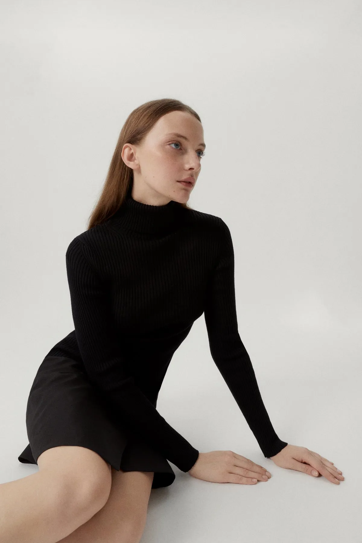 The Merino Wool Ribbed Roll neck