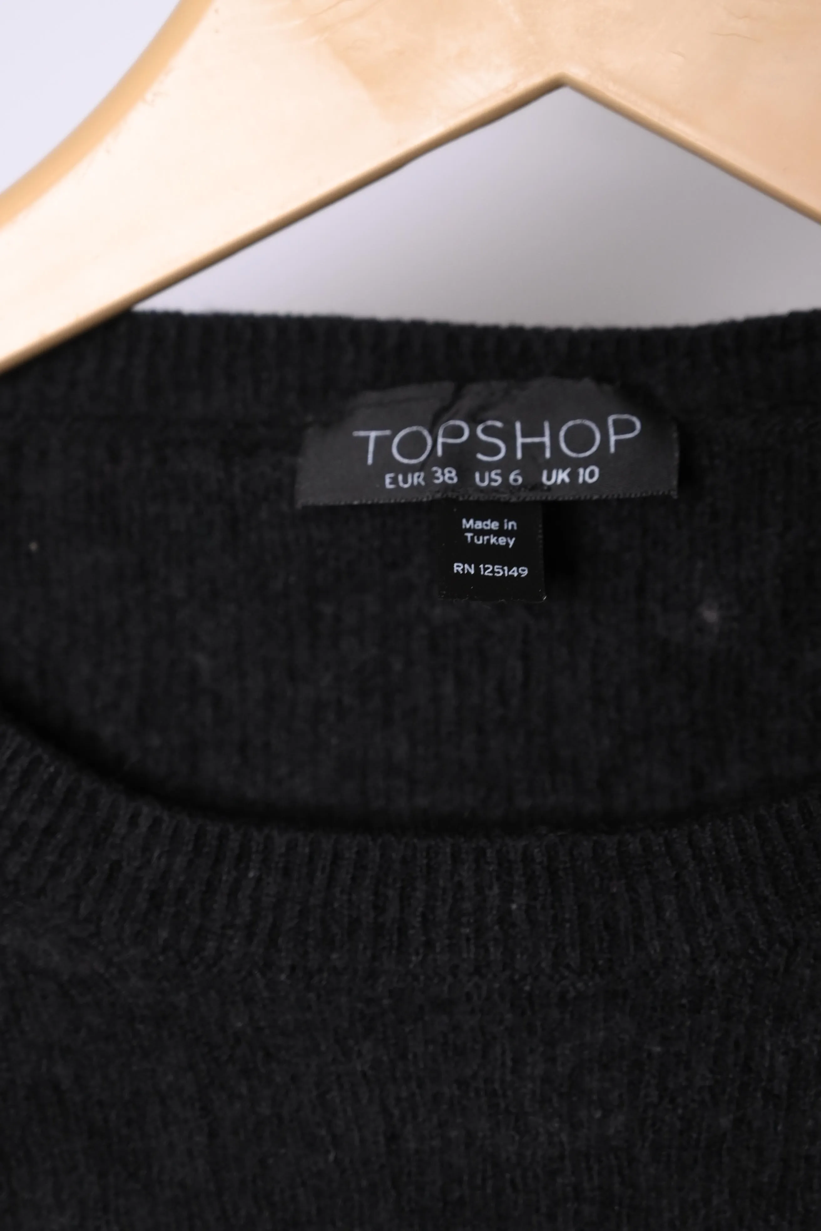 Topshop Black Cropped Knit Sweater